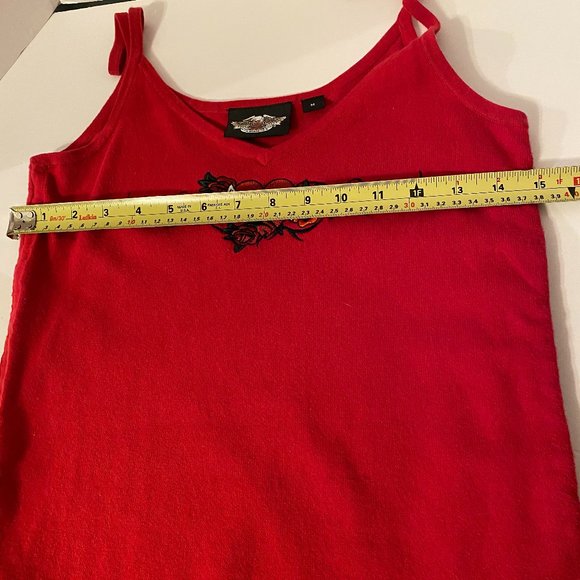 Harley Davidson women's  Red V-Neck Tank Top Size Medium - Picture 6 of 6